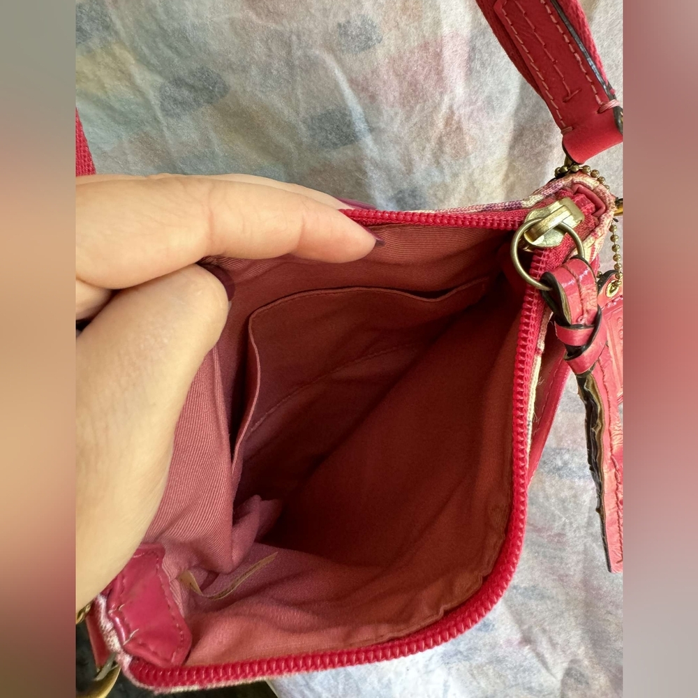 Coach Multicolor Scribble Crossbody Purse with Pink Strap - Picture 3 of 6